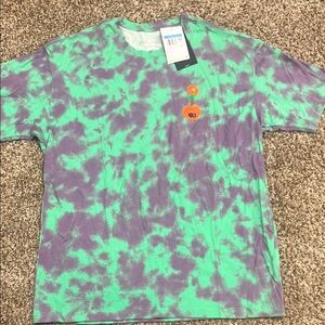 Mens Tie-Dye T-Shirt - Green and Purple